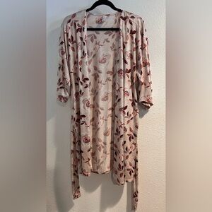 FLORA Pink Floral Print Women's Robe Size Medium